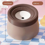 Pet Essential | Splash-Proof Non-Wet Mouth Water Bowl, Dogs and Cats Drink Freely and More Hygienically(Cocoa milk brown ✪1200ML)