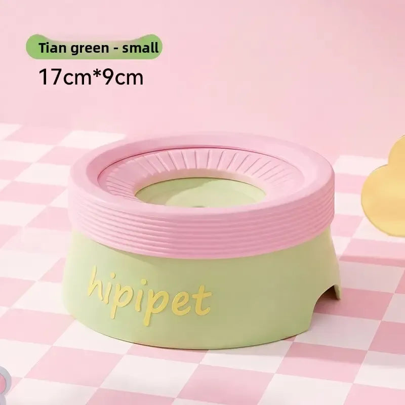 Pet Essential | Splash-Proof Non-Wet Mouth Water Bowl, Dogs and Cats Drink Freely and More Hygienically(GREEN  600ML)