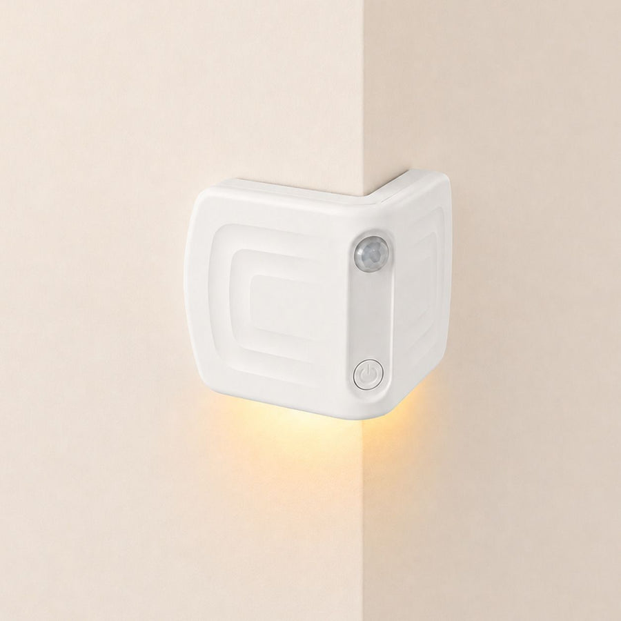 1PCS agnetic induction corner night light, made of ABS and PVC for lightweight durability, three adjustable color temperatures, 120° motion sensing, USB-C fast charging, suitable for multiple scenarios./WHTIE