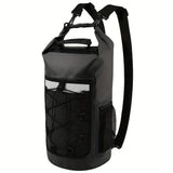 25L Large Capacity Waterproof Backpack Double Layer Rainproof Dry Wet Separation Abrasion Resistant Night Reflective for Outdoor Camping Kayaking Surfing Canyoning Daily Commute(BLACK)