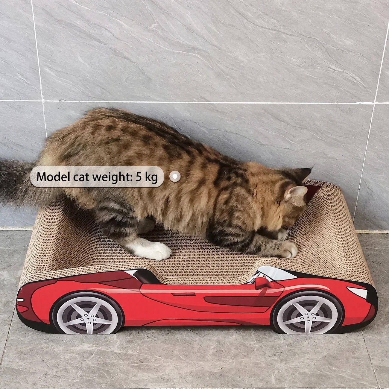 Bestselling Red Racing Car Cat Scratcher Bed | Corrugated Cardboard Durable Cat Bed + Scratcher 2-in-1, Suitable for Cats Under 7kg