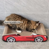 Bestselling Red Racing Car Cat Scratcher Bed | Corrugated Cardboard Durable Cat Bed + Scratcher 2-in-1, Suitable for Cats Under 7kg