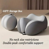 grey Travel & Home Neck Pillow – Ergonomic, portable, perfect for sleep. Fits desks, cars, and long flights. Features slow rebound foam, washable cover.