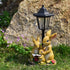 Solar Simulation Rabbit Ornament, charges by day and lights up automatically at night, three rabbits cluster around a street lamp with "WELCOME" bucket, warmly decorates courtyard and balcony, eco-friendly and healing./Rabbit&