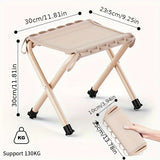 Folding Camping Stool with Hook 660g Lightweight Oxford Cloth Collapsible Seat for Fishing Picnic Hiking & Waiting(khaki)