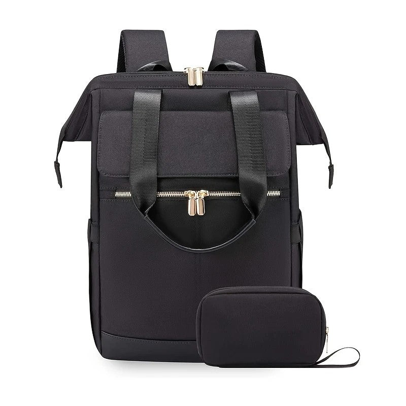 BLACK Korean-style Fashion Compact Backpack, Multi-functional & Large Capacity, Lightweight & Easy to Carry, Fits Daily Commute, Lunch Outings, and Short Trips.
