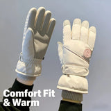 Women's Winter Thick Warm Gloves｜Windproof, Anti-Slip, Touchscreen, Suitable for Skiing, Cycling, and Electric Scooters.beige