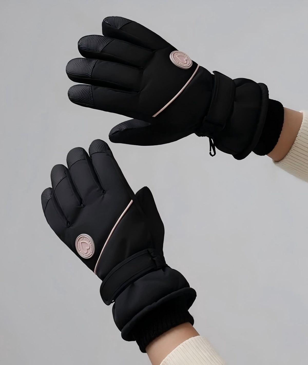 Women's Winter Thick Warm Gloves｜Windproof, Anti-Slip, Touchscreen, Suitable for Skiing, Cycling, and Electric Scooters(BLACK)