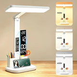 Multifunctional Smart Eye Protection Desk Lamp, integrating lighting, digital display, and storage in one, with multi-angle adjustment, eye-friendly and practical./USB plug-in-dimmable color matching
