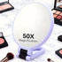 Double-sided Folding Makeup Mirror – 1X/50X Dual Magnification, 360° Rotatable and Foldable for Portability, Three Uses: Handheld, Desktop, Wall-mounted（purple）