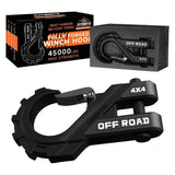 3/8" Heavy Duty Winch Hook 45000LBS, G70 Forged Alloy Steel, Electroplated & Powder Coated Dual Rust Protection — Essential for Off-Road ATV/UTV/SUV Recovery.*black