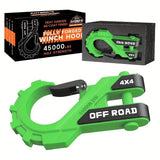 3/8" Heavy Duty Winch Hook 45000LBS, G70 Forged Alloy Steel, Electroplated & Powder Coated Dual Rust Protection — Essential for Off-Road ATV/UTV/SUV Recovery.*green