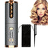 Gray gold Automatic Hair Curling Wand, Tangle-Free Design, Portable USB Charging Rotating Curling Iron with Ceramic Barrel, Suitable for Long Hair, Fast, Ideal for Hairstyling