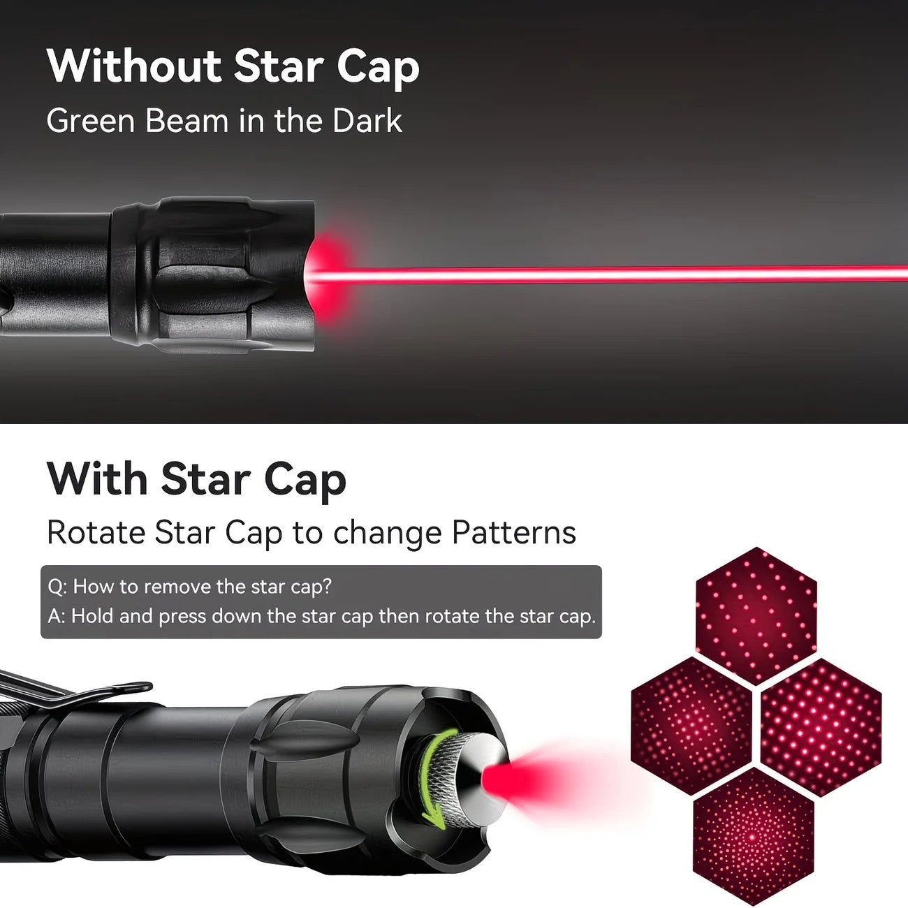 1 piece Green High-Power Green Laser Pointer, Laser Pointer for Indoor Meetings, Tactical Laser Flashlight for Outdoor Camping and Hiking