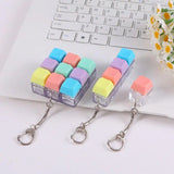 （1key/4key/9 key)3PCS Creative Fingertip Stress Reliever: Keyboard Click Sound Keychain, Colorful Fidget Ring Relaxation Companion
