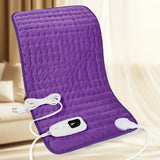 purple This large heating pad (24" x 12") features 6 temperature levels and 4 timer settings, with rapid heating and auto-off functions. It is portable, machine-washable, and suitable for the neck, back, legs, abdomen, and knees—an ideal gift for holidays