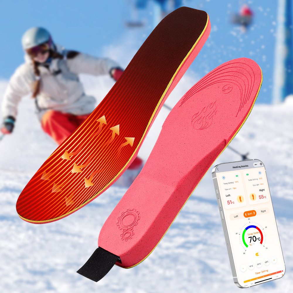 Rechargeable Heated Insoles with Bluetooth APP Control – 3 Heat Settings (40–60°C), Trim-to-Fit, 3000mAh Battery | NEW ARRIVAL(NO: S)