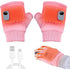 Pink Professional USB electric heating fingerless gloves, unisex, with LED temperature display, 3-level adjustable heating, and effective cold protection. Suitable for typing, gaming, skiing, and daily wear, this is a practical winter holiday gift.