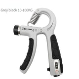 Adjustable Heavy-Duty Grip Strengthener with Counter, 10-100kg – Powerful Forearm and Wrist Builder for Complete Muscle Training & Strength Conditioning(GREY+BLACK)