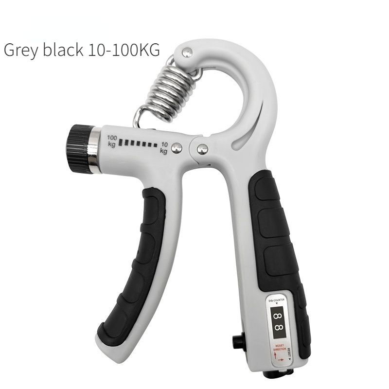 Adjustable Heavy-Duty Grip Strengthener with Counter, 10-100kg – Powerful Forearm and Wrist Builder for Complete Muscle Training & Strength Conditioning(GREY+BLACK)
