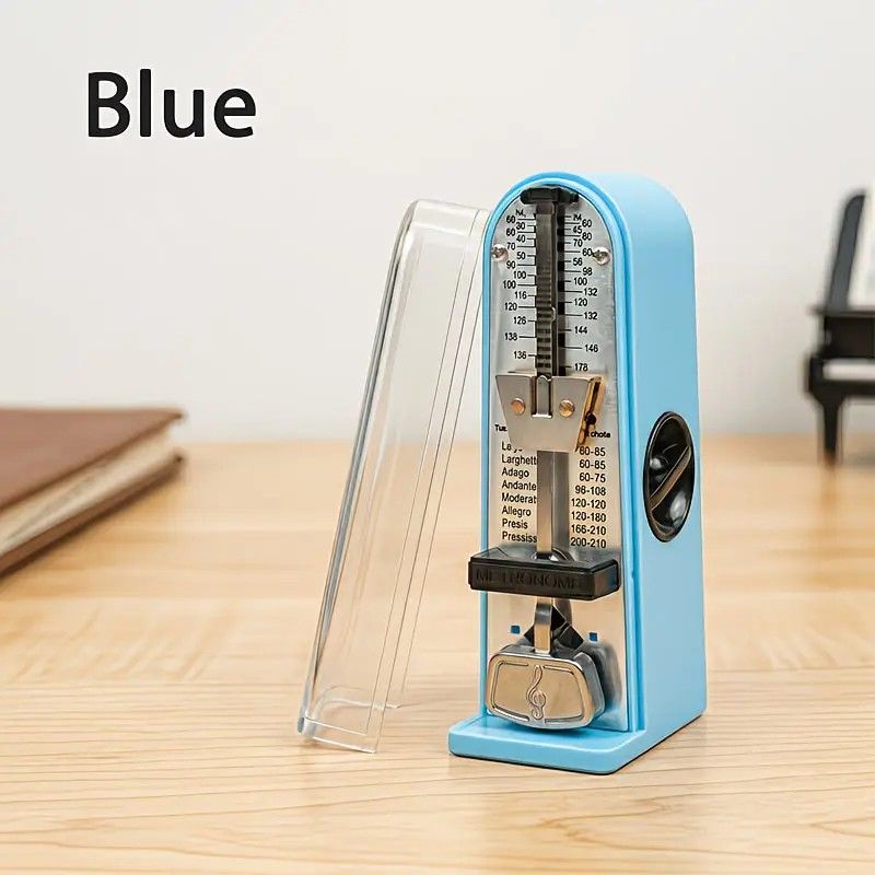 Portable Mini Mechanical Metronome – Battery-Free Instrument Beat Keeper, Universal Rhythm Training Aid for Piano, Guitar, Ukulele, and Wind Instruments(BLUE)
