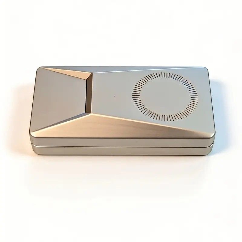 Zinc Alloy Cyber Pusher Click Coin, Mini Metal Fingertip Stress Reliever, EDC Crisp Click Sound Office Desk Toy(khaki)