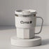 400ml Dual-Drink Coffee Cup: 304 Stainless Steel, Hot/Cold Brew, Switch Between Direct-Sip & Wide-Mouth, Lightweight & Leak-Proof for On-the-Go./WHITE