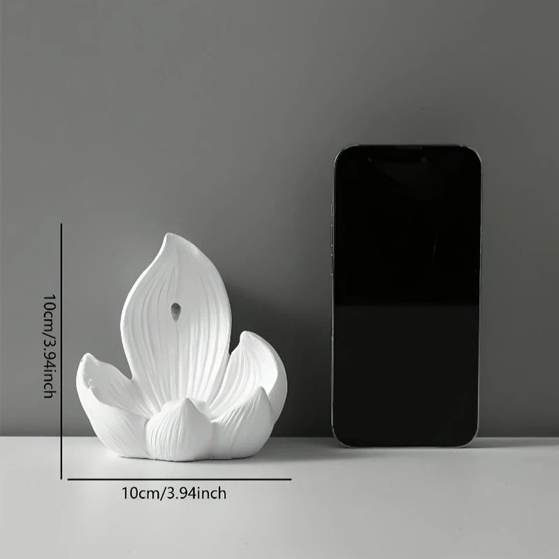 One lotus-shaped incense cone, a multifunctional home decoration piece, suitable for yoga and meditation.(WHITE)