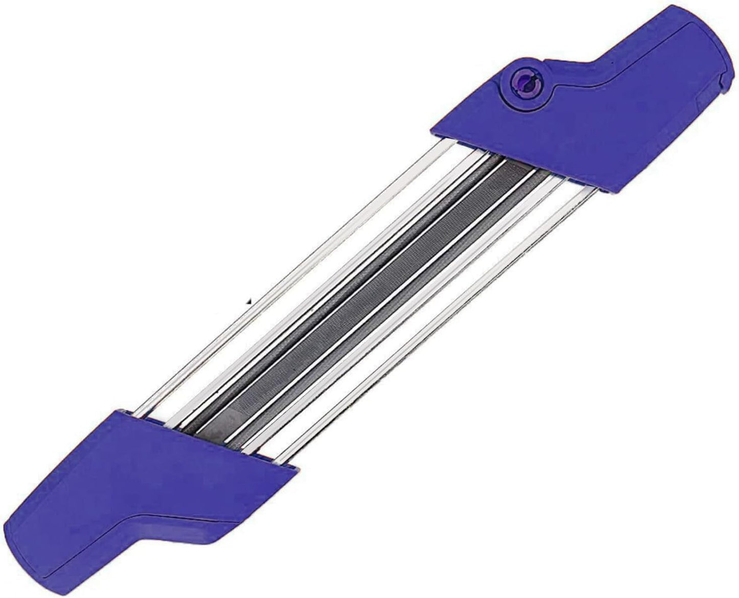 Chain saw file: upgraded lightweight, battery-free and portable, precision sharpening for 3/8-inch saw chain, single-direction reciprocating operation, essential tool for outdoor gardening and forestry maintenance.(Blue-with 4.0 file)