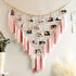 Bohemian Woven Wooden Bead Tassel Photo Wall Hanging: Cotton Handmade Clip-On Tapestry, Warm and Healing Decoration for Bedroom and Living Room
