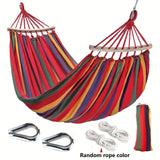 Outdoor Camping Hammock Portable Travel Swing Balance Hammock for Beach Hiking Backyard Relax Chai(2.8*1.5m  RED)