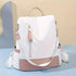 Pink Large-Capacity Travel Backpack & Tote: Lightweight Soft Nylon, Reversible Shoulder Straps, Multiple Pockets, Fits Teens, Students & Commuters.