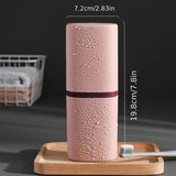 1pc Portable Toothbrush Holder Box, Multi-functional Travel Toothbrush Storage Case, Mouthwash Cup and Toothbrush Container.PINK