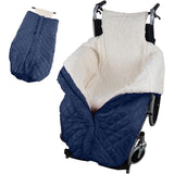 Winter Elderly Wheelchair Heating Blanket | Windproof & Fleece-Lined, Ideal for Both Outings and Home Use(navy blue)