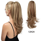 Clip-on Ponytail Hairpiece — Dual-use design, rotate 180° to switch between styles. Made of synthetic fiber, it's easy and quick to wear. Special craftsmanship ensures a natural, realistic look once put on.(jet black)