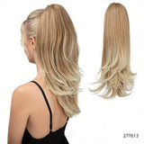 Clip-on Ponytail Hairpiece — Dual-use design, rotate 180° to switch between styles. Made of synthetic fiber, it's easy and quick to wear. Special craftsmanship ensures a natural, realistic look once put on.(BLACK BROWN)