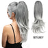 Clip-on Ponytail Hairpiece — Dual-use design, rotate 180° to switch between styles. Made of synthetic fiber, it&