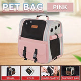 Cat Backpack Carrier - Lightweight, Foldable, Shape-Retaining Travel Bag for Cats and Small Dogs up to 8kg(Sakura powder)
