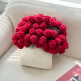 99 Roses Hand-Crocheted Bouquet Blanket: A Versatile Emblem of Eternal Romance, Offering Gentle Warmth Through Every Season（Yellow gradient on white background）