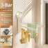 No-drill ABS Suction Cup Towel Rack, 180° Rotating Layered Storage, Dual Use for Kitchen and Bathroom, Sturdy Load Bearing and Easy to Clean./Milky white three-shot