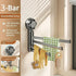 No-drill ABS Suction Cup Towel Rack, 180° Rotating Layered Storage, Dual Use for Kitchen and Bathroom, Sturdy Load Bearing and Easy to Clean./Gun gray three-shot