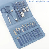 16-Piece Nail Care Set | Portable & Professional, One Box for Hand & Foot Details.BLUE