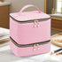 PINK Double‑layer woven storage, scientifically organized with large capacity—Professional Nail Tool Carry‑on Bag, keeping tools perfectly ordered.