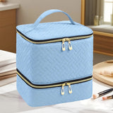 BLUE Double‑layer woven storage, scientifically organized with large capacity—Professional Nail Tool Carry‑on Bag, keeping tools perfectly ordered.