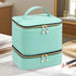 Green Double‑layer woven storage, scientifically organized with large capacity—Professional Nail Tool Carry‑on Bag, keeping tools perfectly ordered.