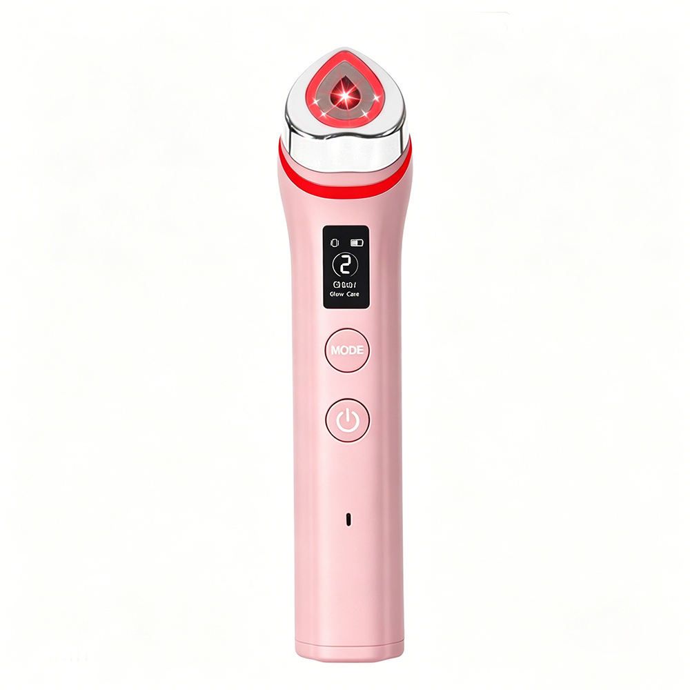 Beauty Device: Red and Blue Light, Home Use, Portable, Vibrating, Multi-Functional, with Voice Guidance, 5-Color Light Therapy, Eye Massage, Eye Care Device/"Upgrade" pink beauty introducer