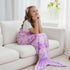 Mermaid Tail Blanket, Star Gradient Flannel Fleece, Soft and Warm, Essential for Lounging and Photo Taking at Home.(Pale-indigo)