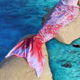 Mermaid Tail Blanket, Star Gradient Flannel Fleece, Soft and Warm, Essential for Lounging and Photo Taking at Home.(RED)