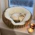 Pet owners are searching: Winter thick rabbit fur pet bed, ultimate cold-proof warmth solution(brown  NO:M)