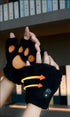BLACK Cat Paw Fingerless Electric Heating Gloves, 3 adjustable heating levels, washable, 2000mAh battery, fluffy and warm, perfect for study and entertainment, ideal gift for birthdays and Christmas.